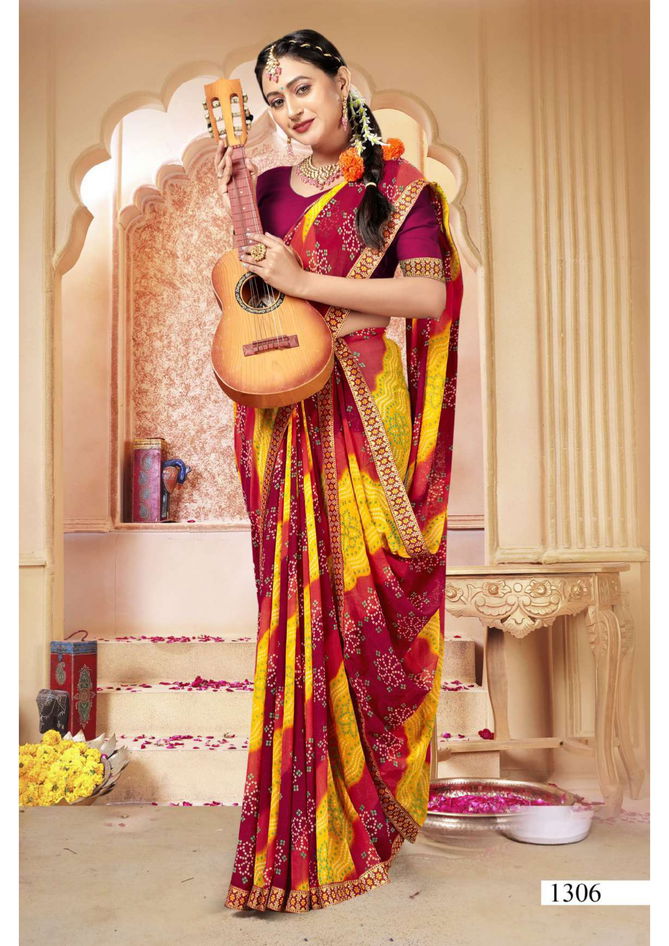 Disney By Vallabhi Daily Wear Printed Georgette Sarees Wholesale Market In Surat